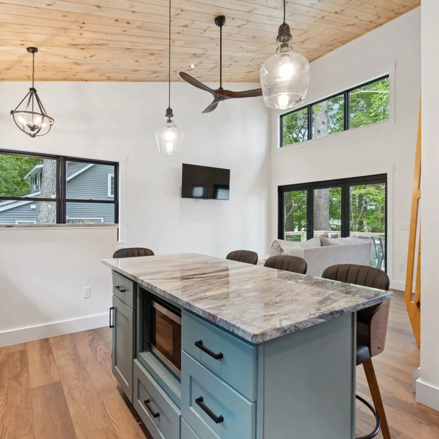 Modern cabin kitchen island