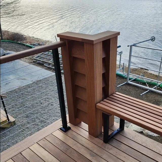 Deck construction project detail by Maineland Carpentry